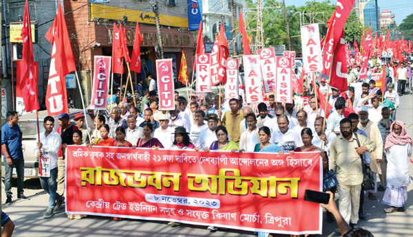 farmers workers protest in kerala